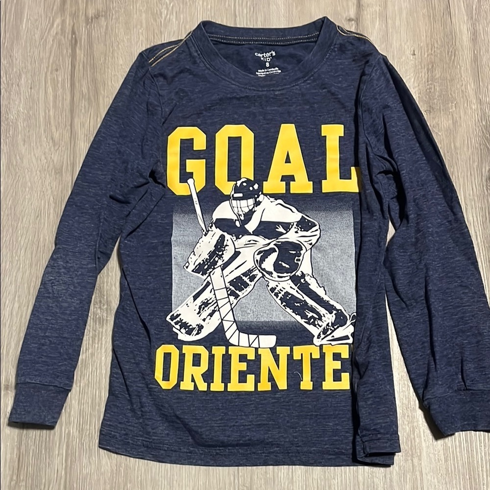 Carter's Blue Long Sleeve Tee Graphic Design